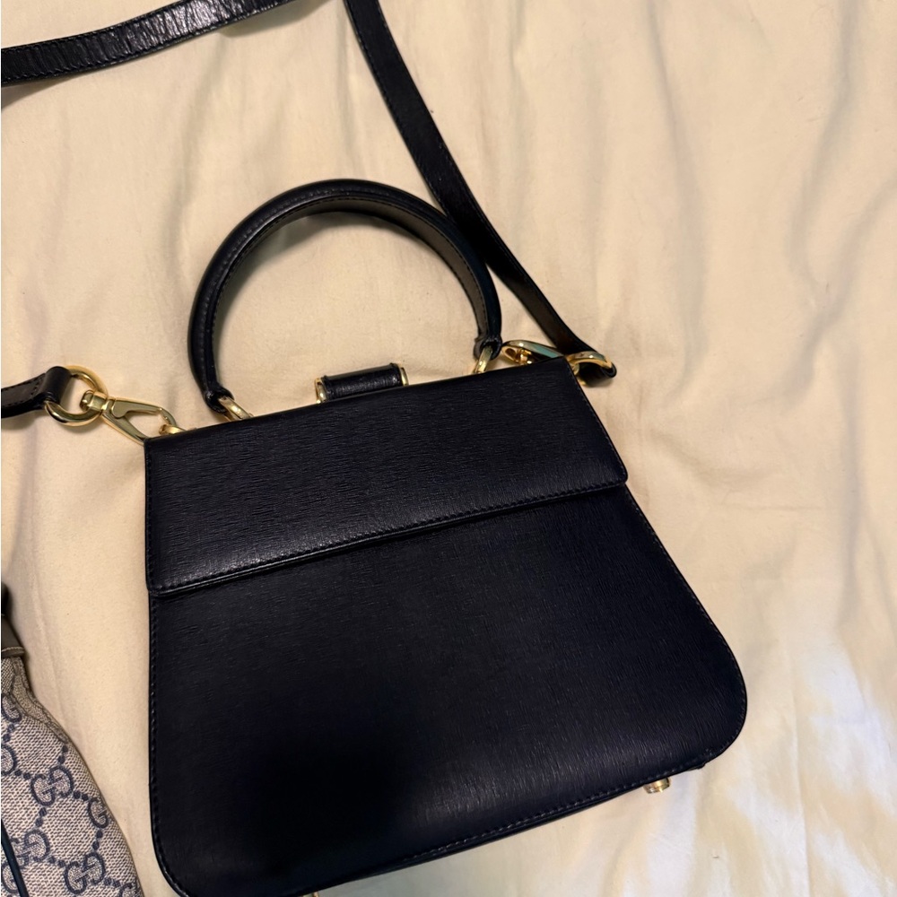 Fendi Denim Tote with Brown Leather Straps and Gold Logo Charm - Picture 15 of 16